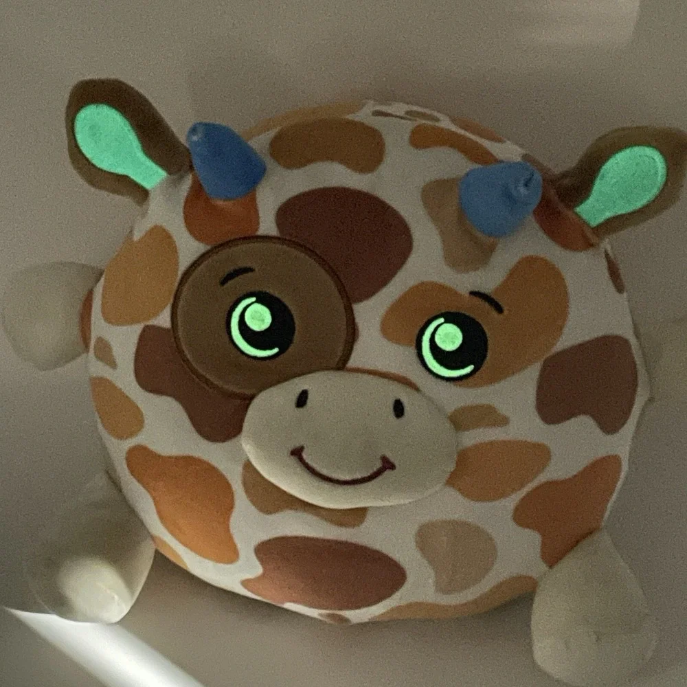 Dream Beams BASIL THE BULL Glow in the‎ Dark Stuffed Plush Toy Squish Happy Line